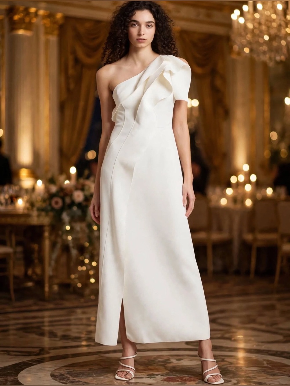 Acler Daneway One-Shoulder Ruffle Gown Elegant dose US 4